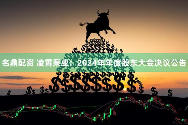 名鼎配资 凌霄泵业：2024年年度股东大会决议公告
