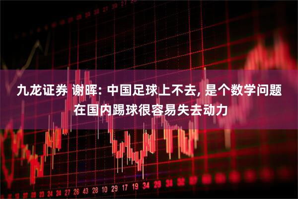 九龙证券 谢晖: 中国足球上不去, 是个数学问题 在国内踢球很容易失去动力