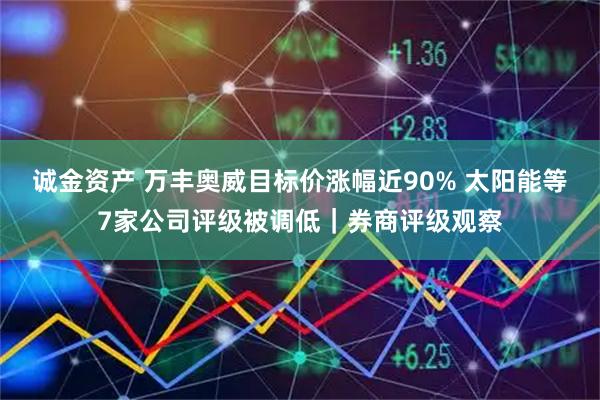 诚金资产 万丰奥威目标价涨幅近90% 太阳能等7家公司评级被调低｜券商评级观察