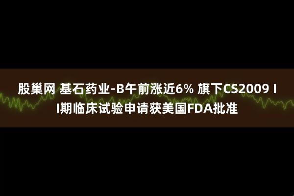 股巢网 基石药业-B午前涨近6% 旗下CS2009 II期临床试验申请获美国FDA批准