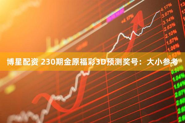 博星配资 230期金原福彩3D预测奖号：大小参考